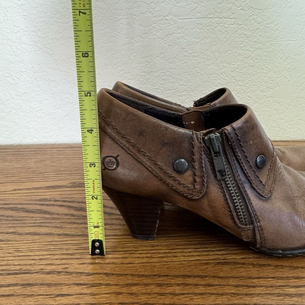 Born Ankle Booties Women's Size 8 Tanya Marrone Brown Leather Opanka Short - Picture 6 of 10